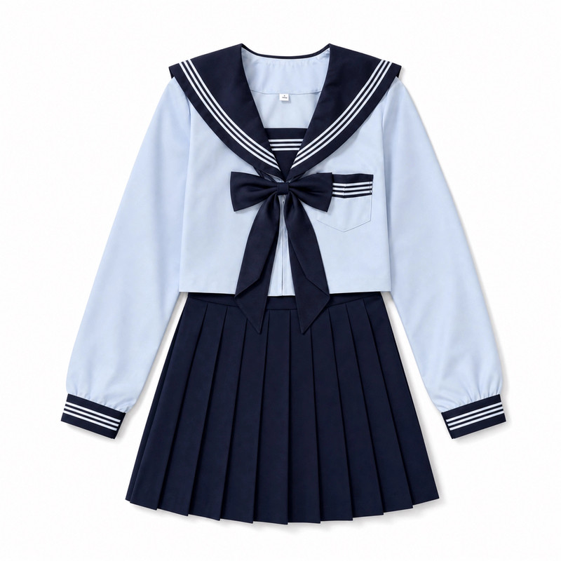 花星社【盐电波】基础款浅蓝三本水手服JK制服套装日系校供学院风