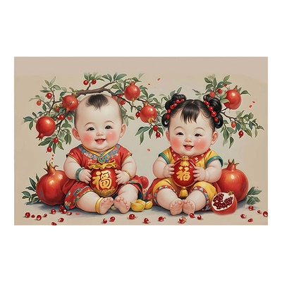 龙凤胎年画送求子图片好备助孕