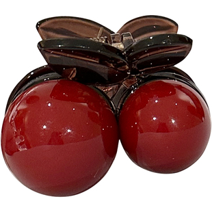 可爱樱桃发夹女侧边小抓夹半扎发前额碎发刘海夹公主头发饰鲨鱼夹