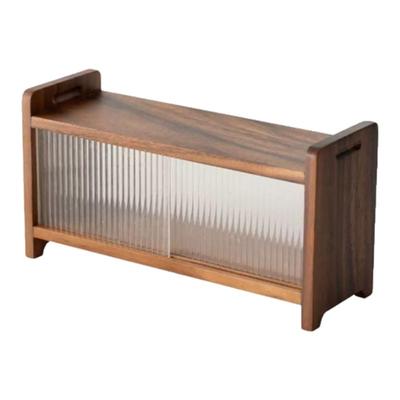 实木胡桃木桌面多层收纳置物架