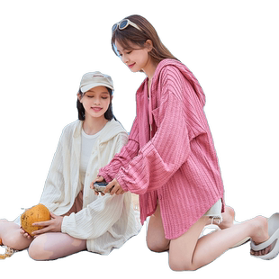 唐狮春夏季薄外套女衬衫外套连帽上衣开衫新款韩系长袖连帽衫