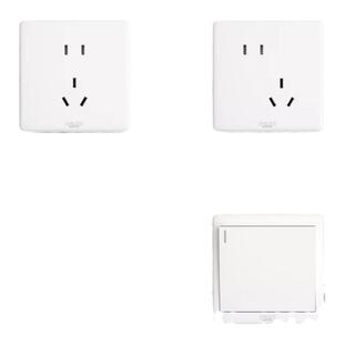 德力西一开五孔开关插座 815双控家用86家型暗装面板16A空调插座