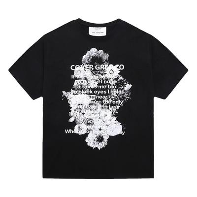 CoverGrey标语花卉印花短袖