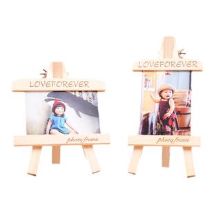 创意实木相框摆台画板相架7寸5 6 8 10 A4寸三脚架照片框定制LGGO