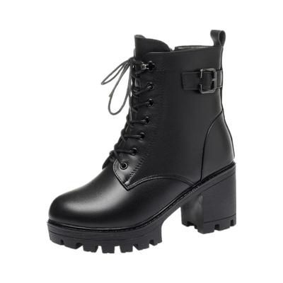 全牛皮棉鞋女冬季加绒真皮毛一体