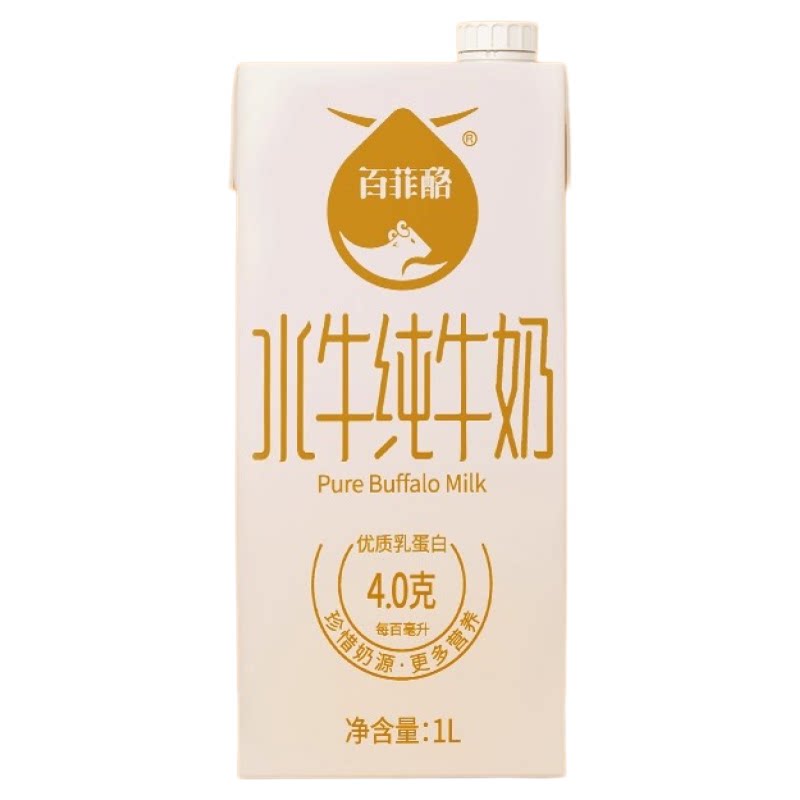 百菲酪4.0g水牛纯牛奶1升早餐奶