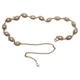 珍珠金属腰链女高级感装饰配裙子时尚百搭腰带毛衣西装连衣裙装饰