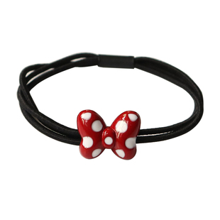 头绳女网红ins简约丸子头波点蝴蝶结发绳日韩国皮套头饰发圈皮筋