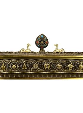 慧宝短卧香炉古金色纯铜桌面摆件