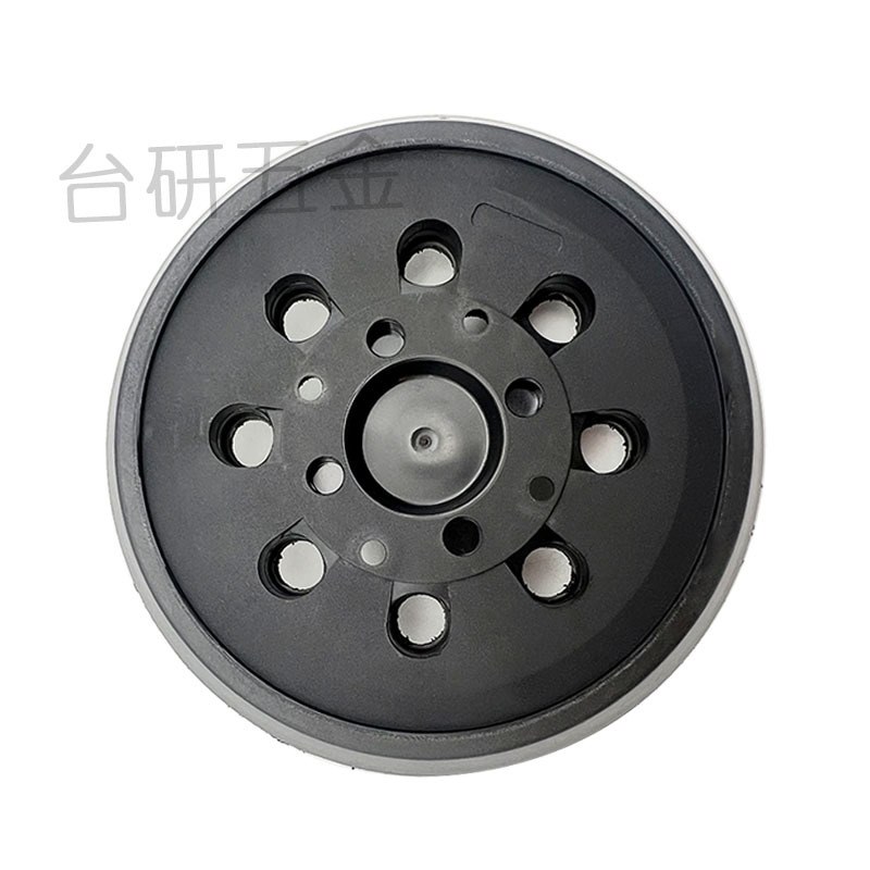 5寸8孔4眼全黑电动抛光盘自粘植绒砂纸电动打磨盘