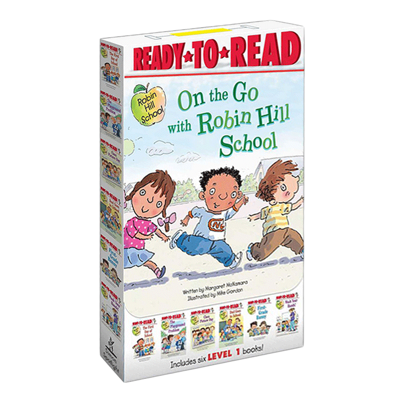 On the Go with Robin Hill School 一年级的小豆包 准备阅读系列6册盒装 Ready to Read 克里斯多佛奖得主Margaret McNamara
