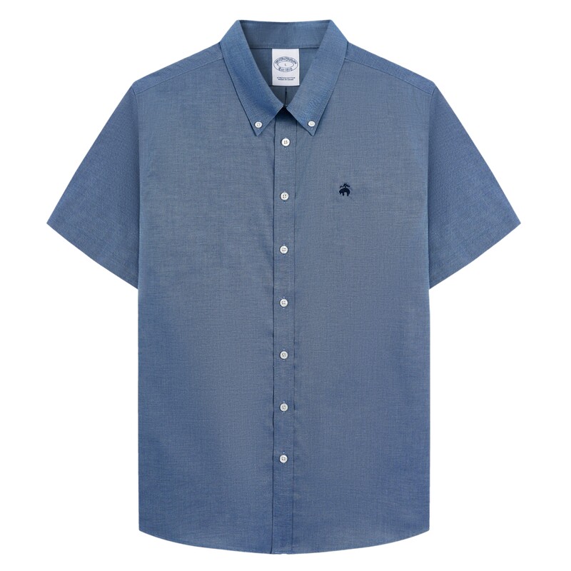 Brooks Brothers布克兄弟男士26夏新品牛津纺刺绣logo短袖衬衫