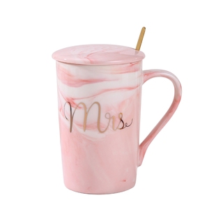 创意情侣陶瓷杯带盖勺马克杯礼品套装伴手礼杯子对杯定制logo印字