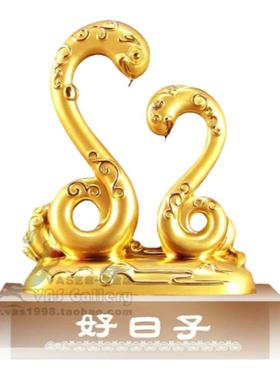 金属水晶商务礼品生肖蛇摆件定制