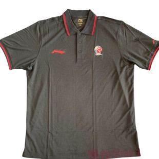 李宁男夏速干大码CBA篮球翻领休闲加肥半袖弹力6X7X8X9X透气短袖