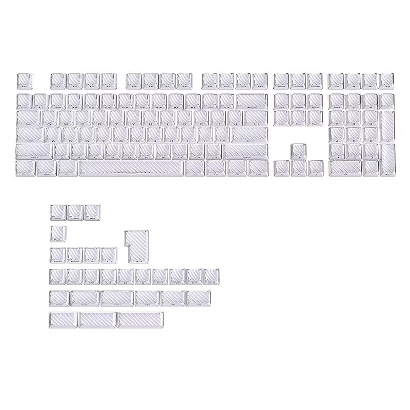 雾影魔浪白OEM侧刻PC透明键帽