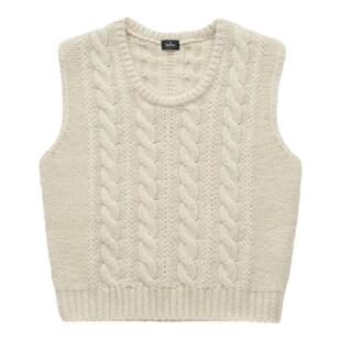 【现货】韩国thebarnnet八奶家麻花针织衫马甲无袖毛衣外穿背心女