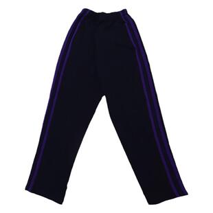 高中小学生校服裤子藏蓝色白宽杠上压一条酒红杠收口秋冬加绒加厚