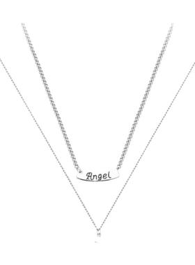 chomelkinsey925银双层叠戴项链