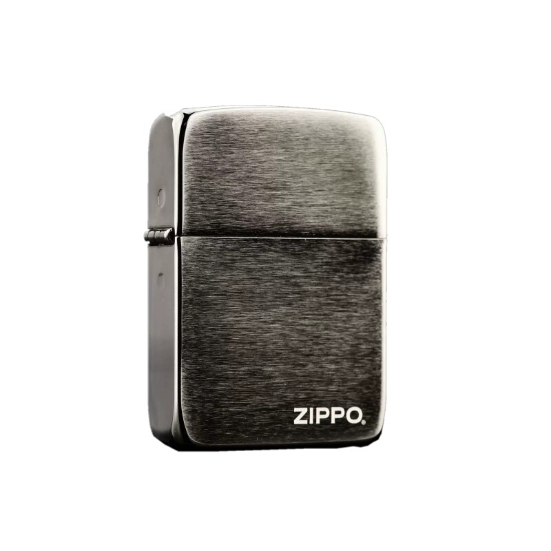 zippo1941复刻黑冰拉丝标志24485