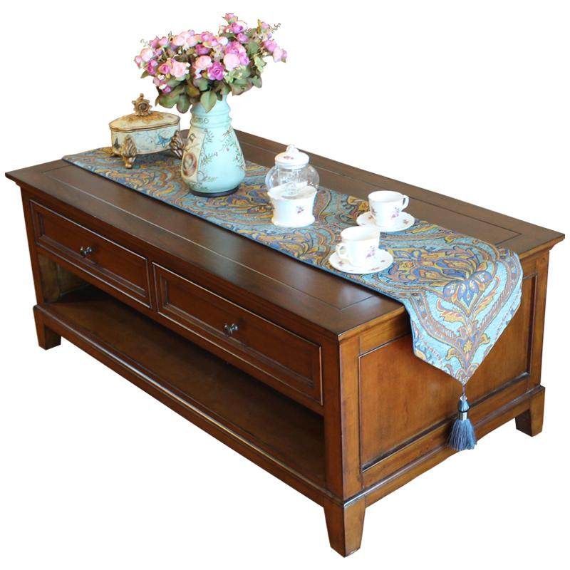 桌旗美式轻奢高端茶几布艺电视柜餐桌客厅家用装饰长条桌布高级感