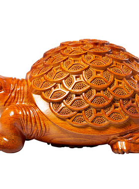 花梨木金钱龟摆件家居酒柜