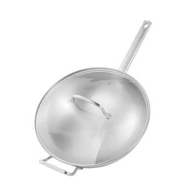 莱德斯 304无涂层不锈钢炒锅加厚炒菜锅家用炒锅燃气电磁炉通用