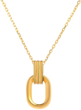 新款双环金色小众轻奢不掉色项链