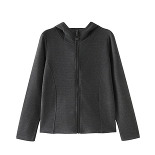 猫人真德绒连帽开衫卫衣女加绒加厚保暖拉链衫2025年秋冬宽松上衣