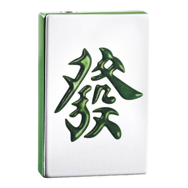 发财麻将金属烤漆防风充气打火机