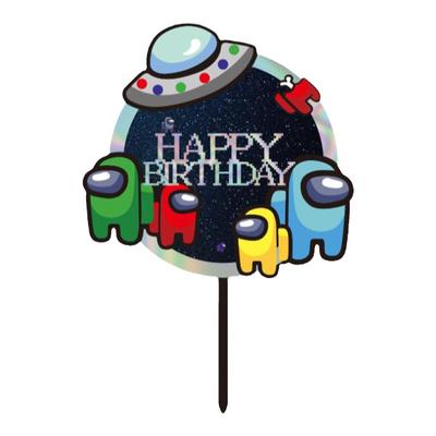 amongus游戏主题狼人杀蛋糕装饰