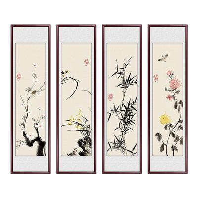 实木装裱书房客厅挂画水墨画