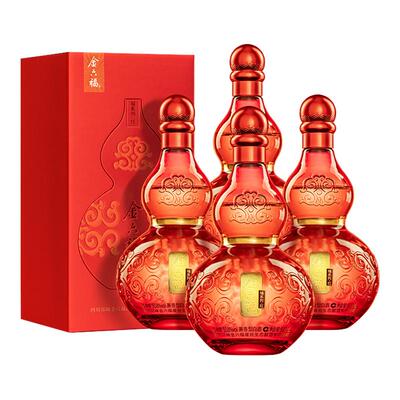 金六福酒福系列红50.8度4瓶整箱葫芦瓶绵柔浓香纯粮自饮白酒送礼