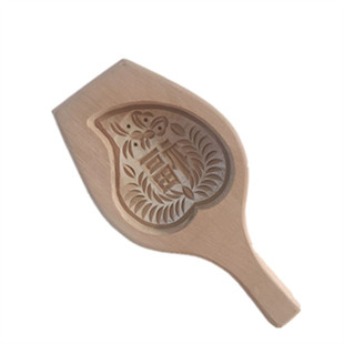 加深2cm元宝手工梨木花样儿做馒头饽饽馍馍工具木质面食烘焙模具