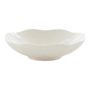 梓宁骨瓷荷叶餐具纯白色陶瓷碟子鱼盘小碗面碗大汤碗盘子家用菜盘