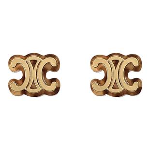 独特金色气质耳环女法式复古凯旋门耳钉轻奢小众设计高级新款耳饰