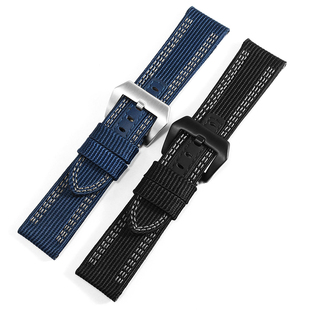 适配沛纳海PAM441/359/312/616潜行984庐米诺系列蓝色尼龙手表带