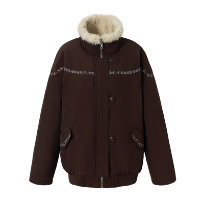 「heris」毛领花苞派克棉服