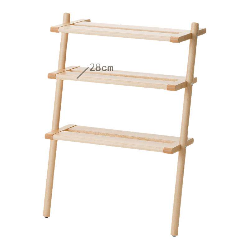 中古风全实木玄关多层家用鞋架