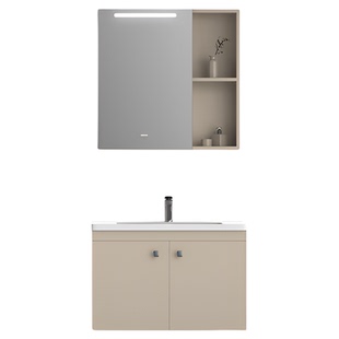 箭牌卫浴陶瓷一体盆法式奶油风浴室柜组合化妆卫生间洗漱台洗手盆