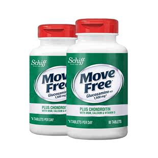 Move Free高钙氨糖软骨素+MSM+VD+钙维骨力80粒*2