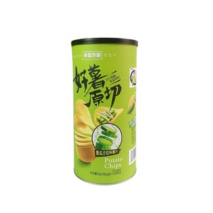 本高沙屋薯片好薯原切手工薄脆零食110g罐装椒盐烧烤青瓜原味桶装
