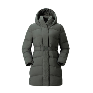 LAFUMA乐飞叶户外秋冬保暖连帽中长款羽绒服女时尚休闲防泼水外套