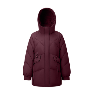 千仞岗2025秋季新款短款羽绒服连帽保暖通勤外套女款黑色简约休闲