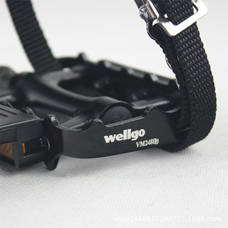 维格WELLGO狗嘴黑色M248脚踏铝合金死飞车脚踏板尼龙狗嘴脚套脚束