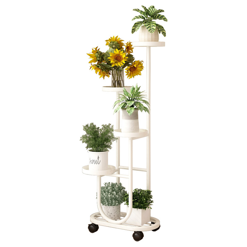 花架子多层阳台置物架铁艺植物摆放花盆托架可移动客厅落地式花架