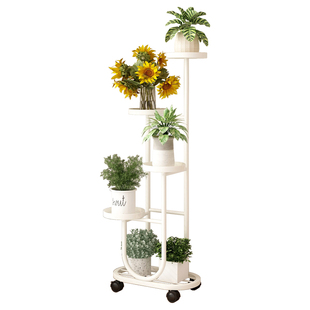 花架子多层阳台置物架铁艺植物摆放花盆托架可移动客厅落地式花架