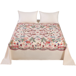 【百子图珍藏版床单】民光老式丝光床单100%全棉国民床单新款加厚