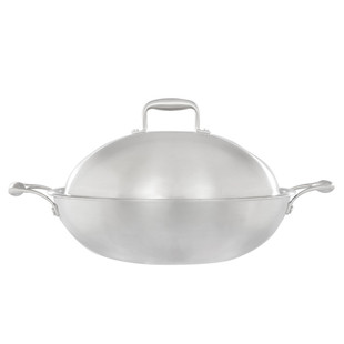 家用双耳不锈钢不粘锅炒锅少油烟32cm34cm38cm40cm电磁炉燃气通用