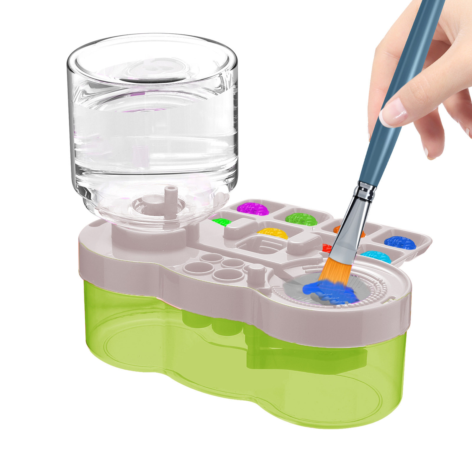 跨境爆款画笔清洗器毛笔颜料清洗盒美术绘画调色板水彩国画洗笔杯